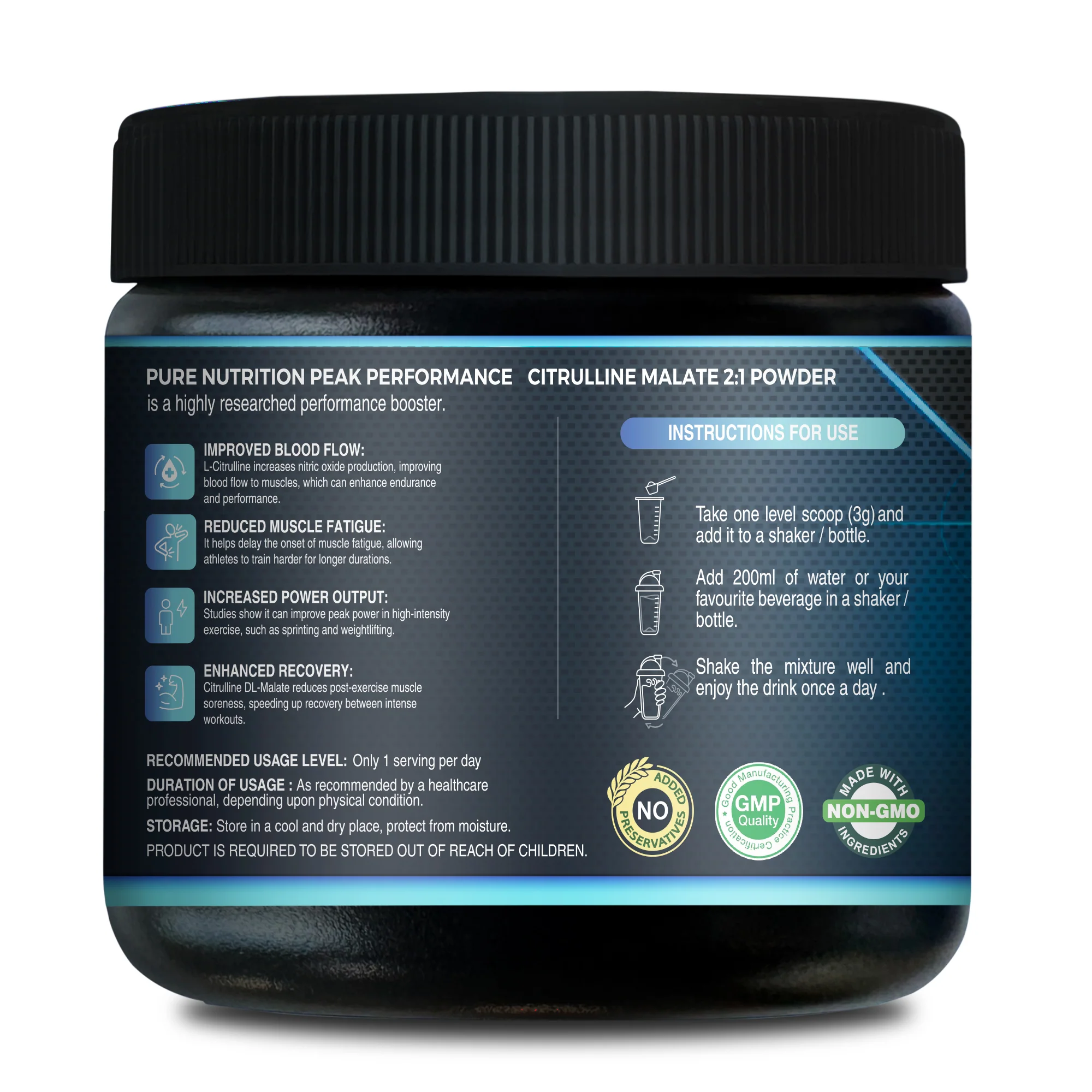 100% Pure L Citrulline DL Malate 2:1 Powder (Unflavoured) Faster Recovery & Reduce Muscle Fatigue - Image 15
