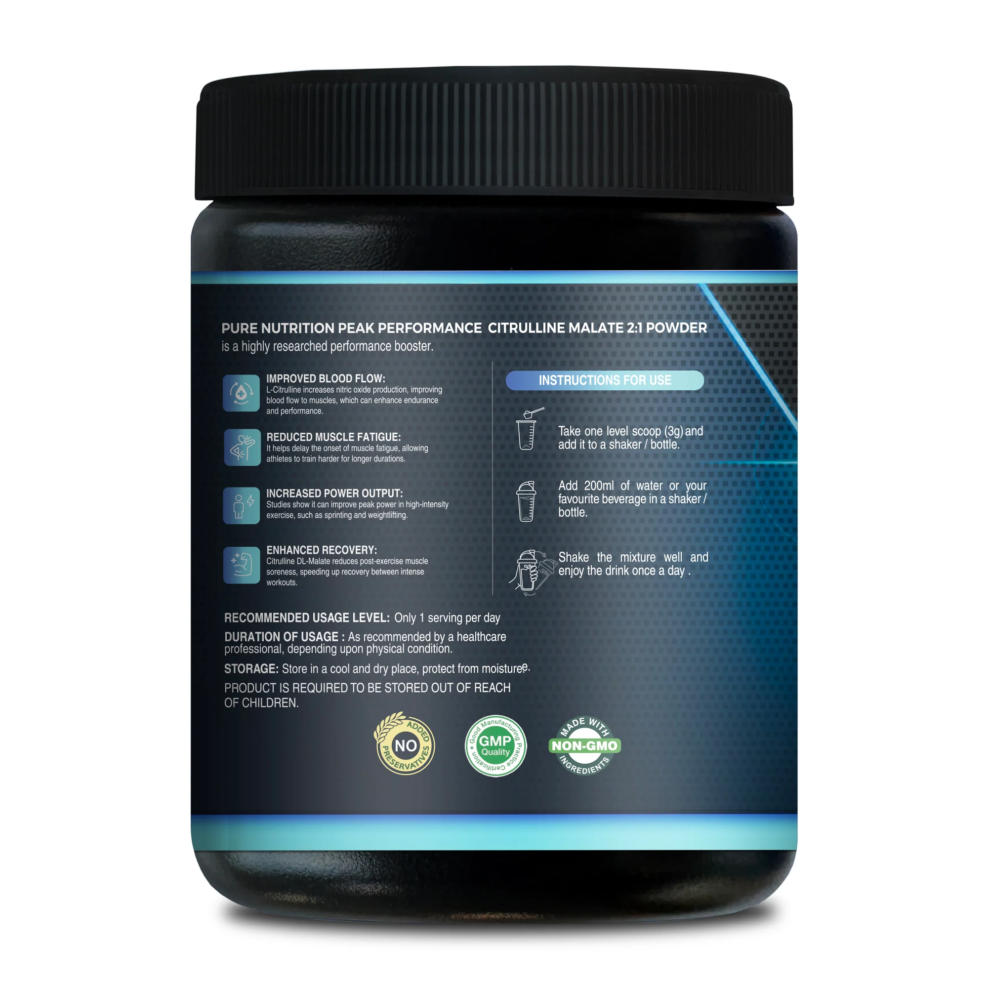 100% Pure L Citrulline DL Malate 2:1 Powder (Unflavoured) Faster Recovery & Reduce Muscle Fatigue - Image 16