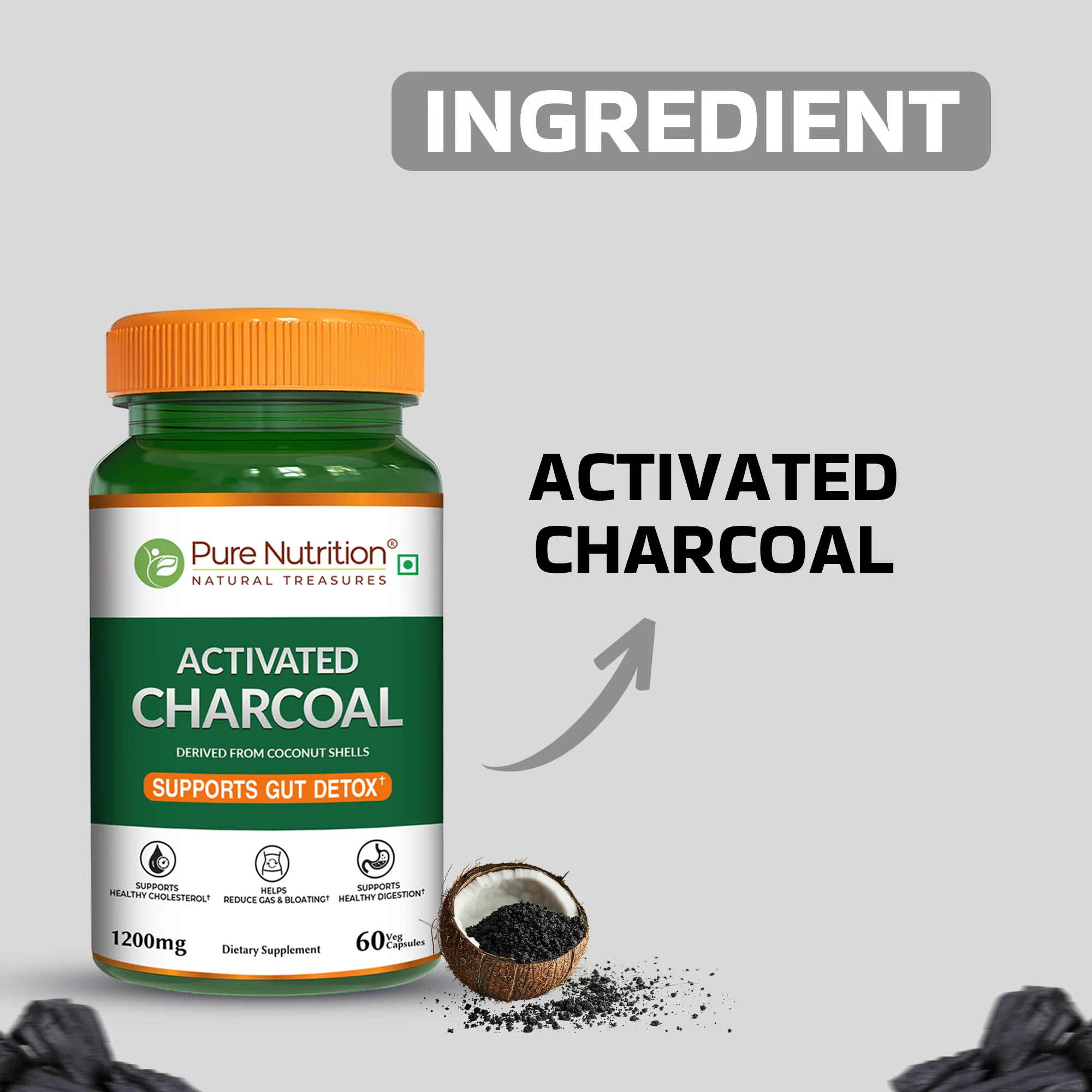 Activated Charcoal – 1200mg | Derived from Coconut Shells - Image 5