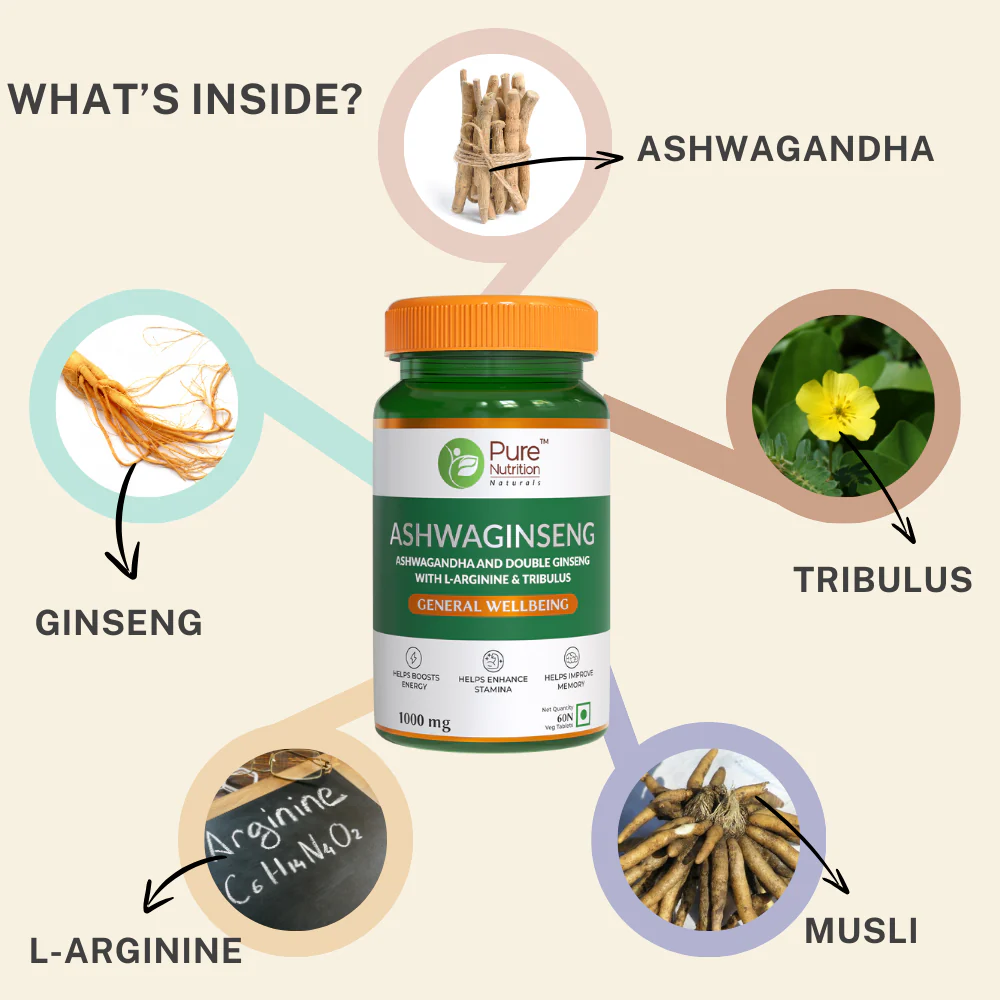 Ashwaginseng 60 Tabs– Energy & Improves Stamina with Ashwagandha, Ginseng & Herbal Extracts - Image 4
