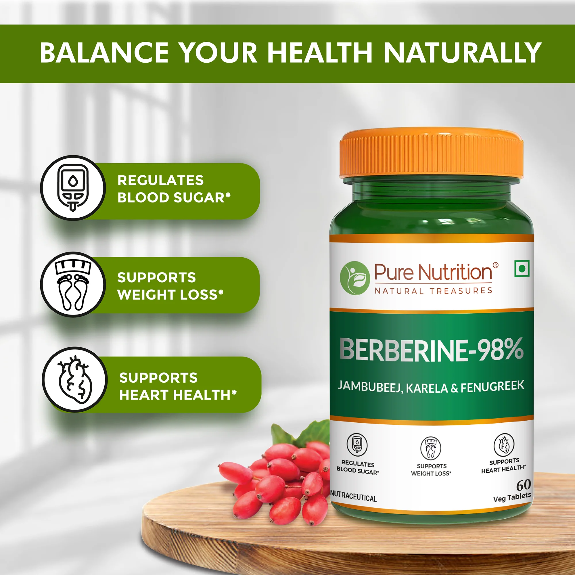 Berberine 98% – 60 Vegetarian Tablets | Herbal Supplement - Image 8