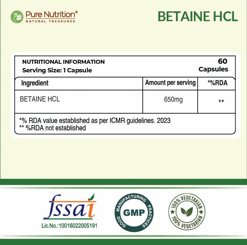 Pure Nutrition Betaine HCl 650 mg – Digestive Wellness Supplement - Image 7