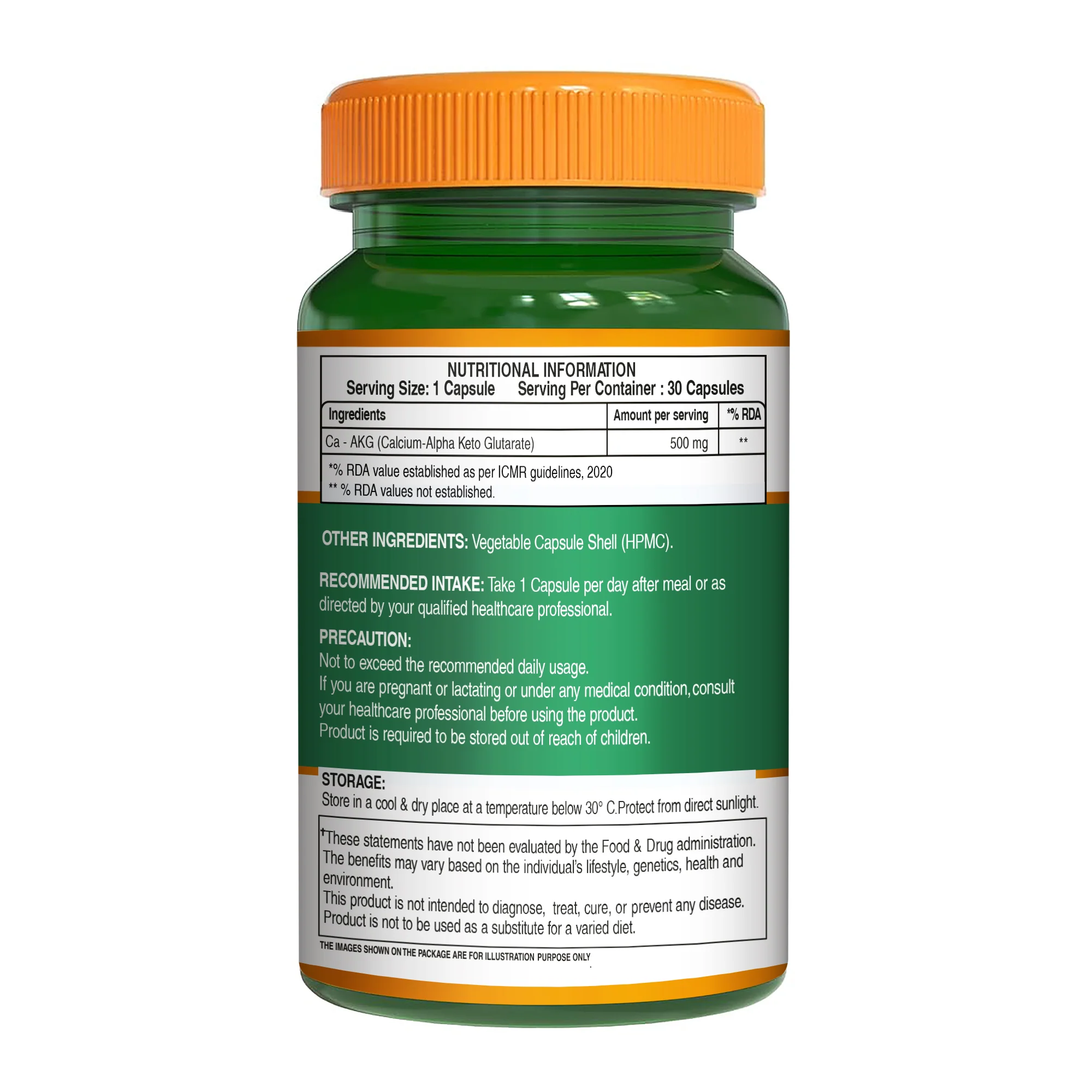 Ca-AKG – Calcium Alpha-Ketoglutarate 500 mg - Image 3