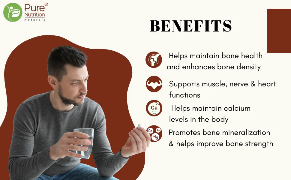 Calcium Magnesium Zinc Vitamin D3 & K2 Tablets for Daily Bone and Muscle Support - Image 5