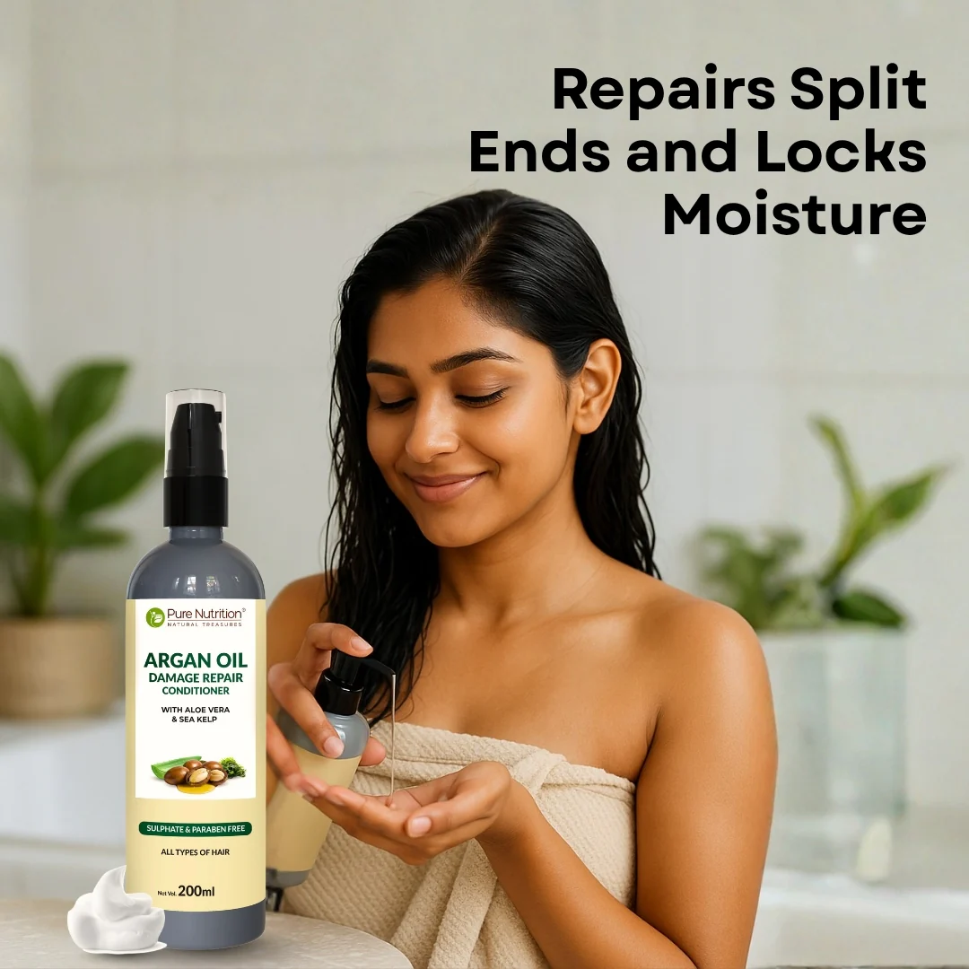 Pure Nutrition Argan Oil Damage Repair Conditioner with Aloe Vera & Sea Kelp – 200ml - Image 3