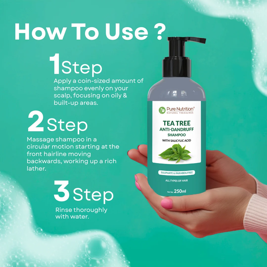 Combo of Tea Tree Anti-Dandruff Shampoo 250ML + Conditioner 200ML - Image 12