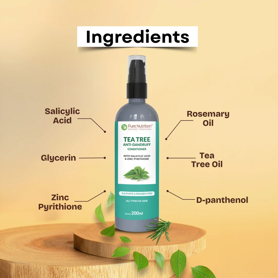 Combo of Tea Tree Anti-Dandruff Shampoo 250ML + Conditioner 200ML - Image 7