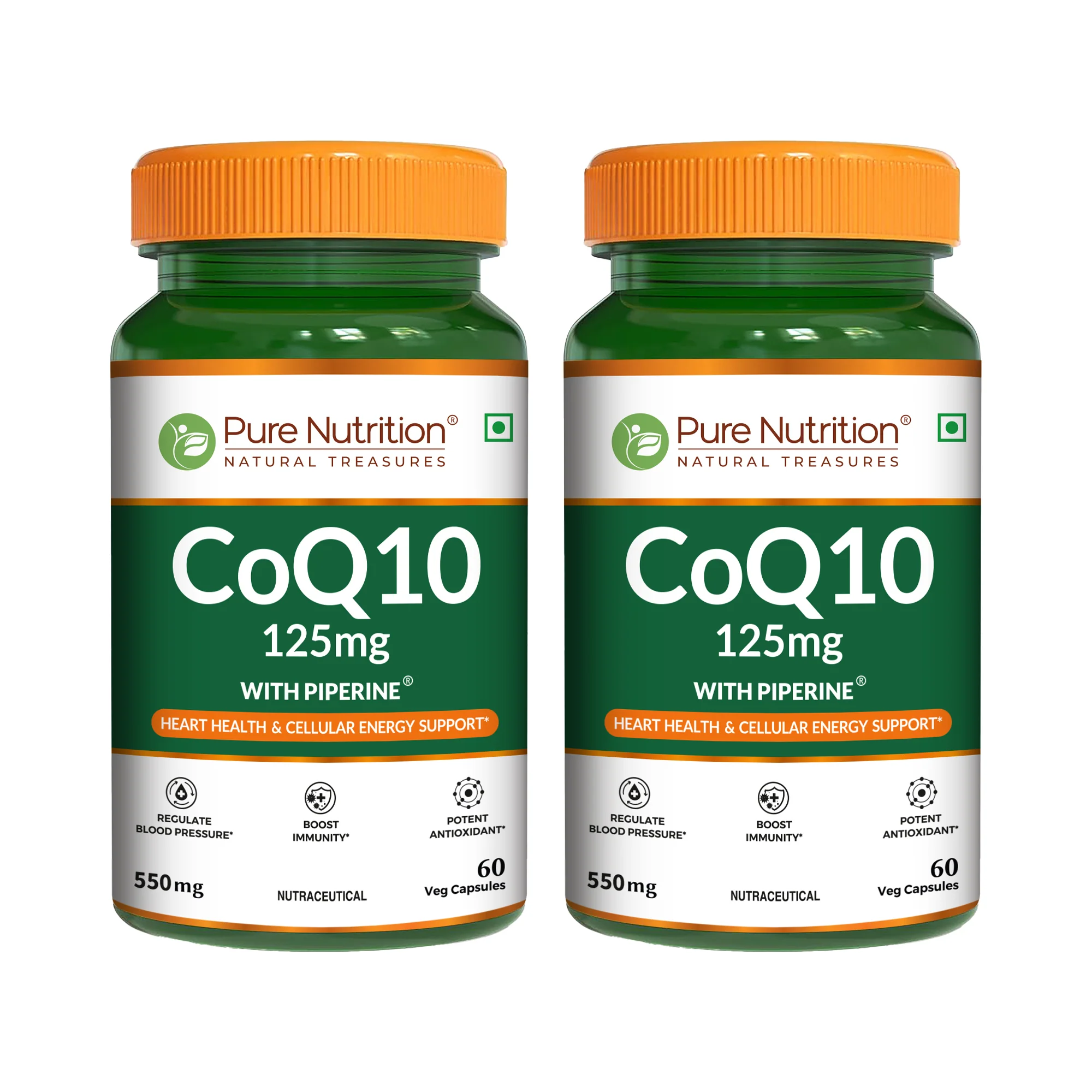 Pure Nutrition CoQ10 125 mg with Piperine – Plant-Based Supplement – 60 Veg Capsules - Image 8