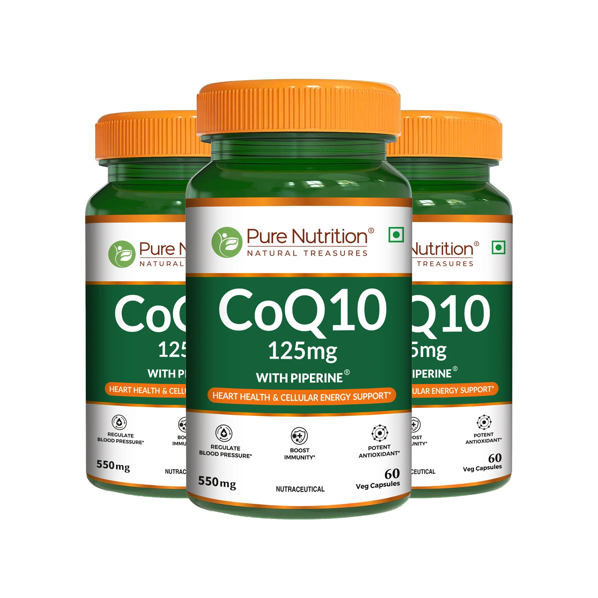 Pure Nutrition CoQ10 125 mg with Piperine – Plant-Based Supplement – 60 Veg Capsules - Image 9