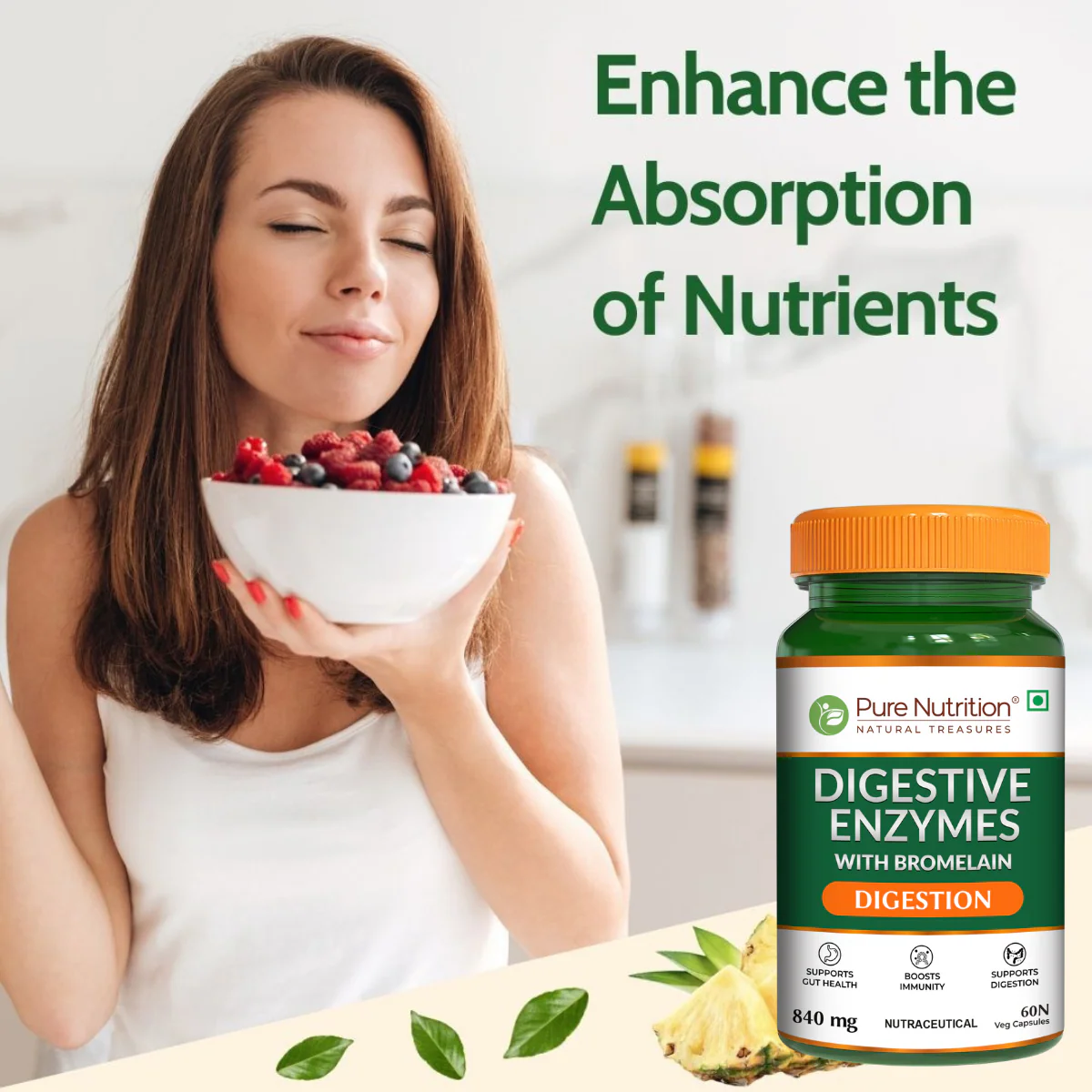 Pure Nutrition Digestive Enzymes with Bromelain – Supports Healthy Digestion - Image 4