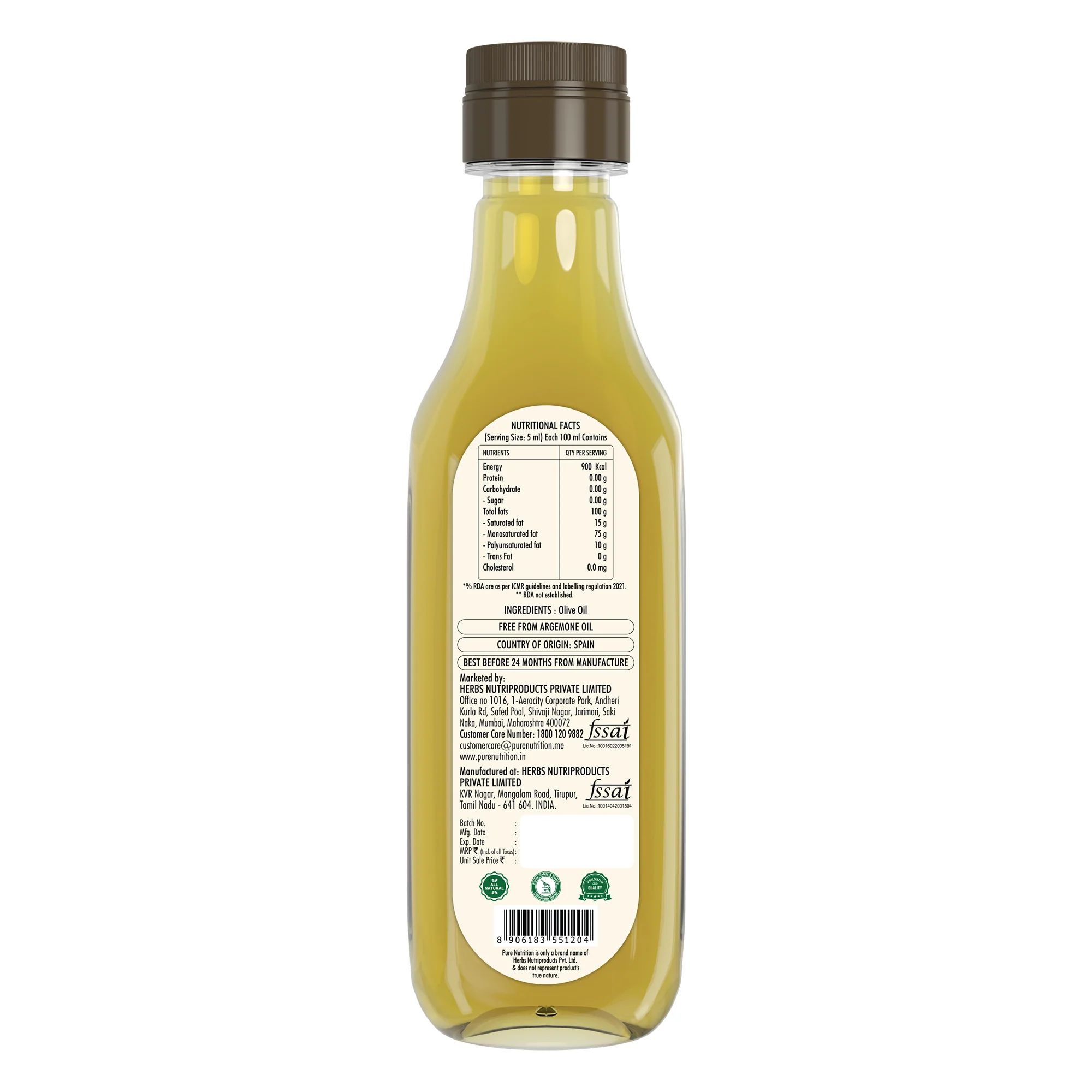 Extra Light Olive Oil - 500ml | 100% Pure & Edible | Ideal for Indian Cooking , Good For Skin - Image 9
