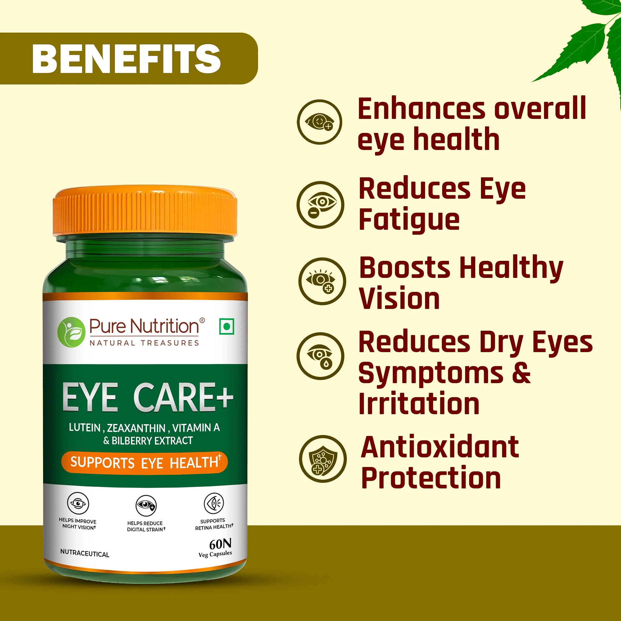 Eye Care+ – Lutein, Zeaxanthin, Vitamin A & Bilberry - Image 4