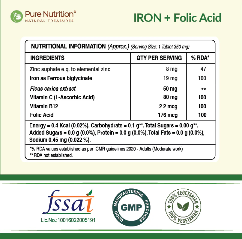 Iron with Folic Acid - 120 Tablets | Supports Haemoglobin Production and Helps Maintain Healthy Iron Levels - Image 7