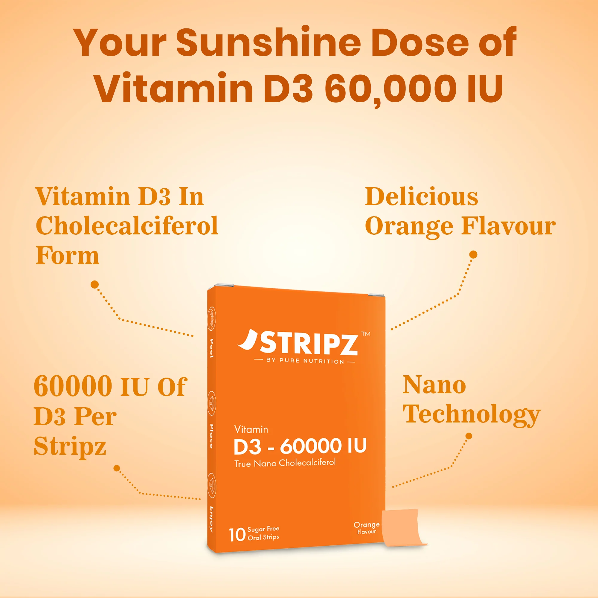Vitamin D3 60000 IU Oral Strips – 10 Sugar-Free Strips - Image 3