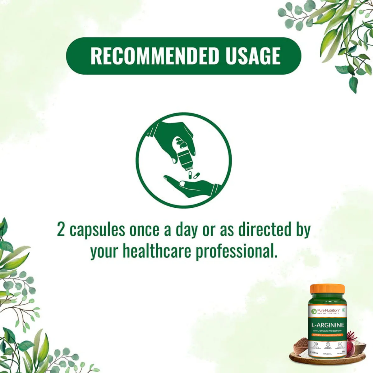 L-Arginine Supplement 1500mg - 60 Capsules - Image 6