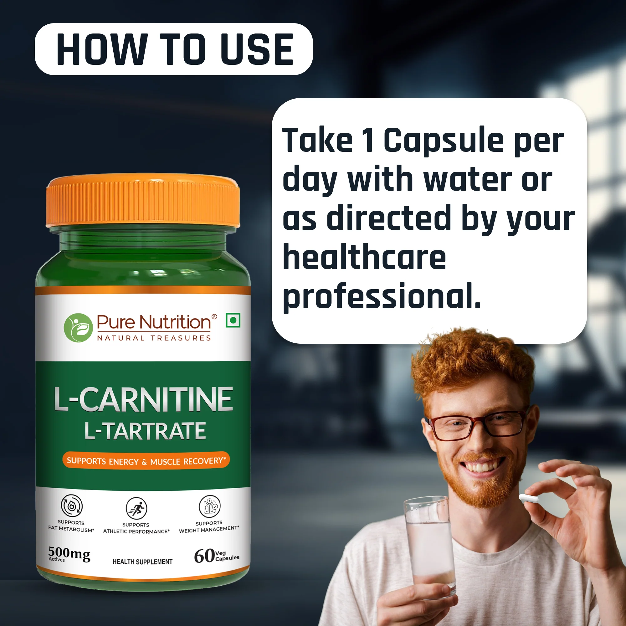 L-Carnitine L-Tartrate 500mg Veg Capsules - Image 4