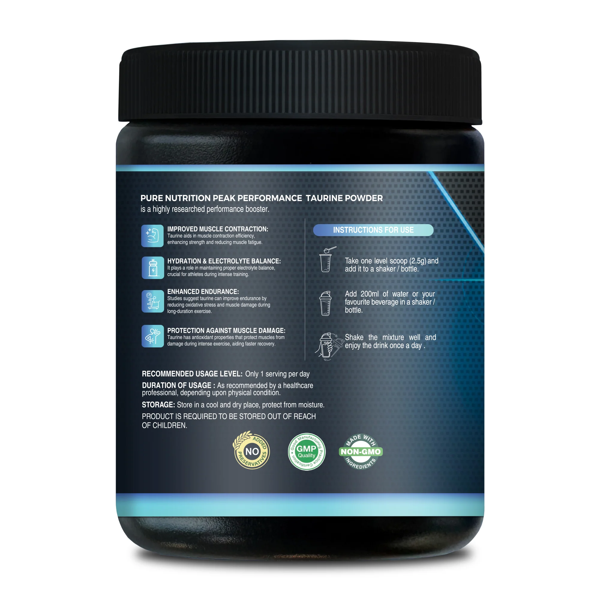 L-Taurine Powder - 200g | Amino Acid Supplement for Muscle Support and Hydration - Image 8