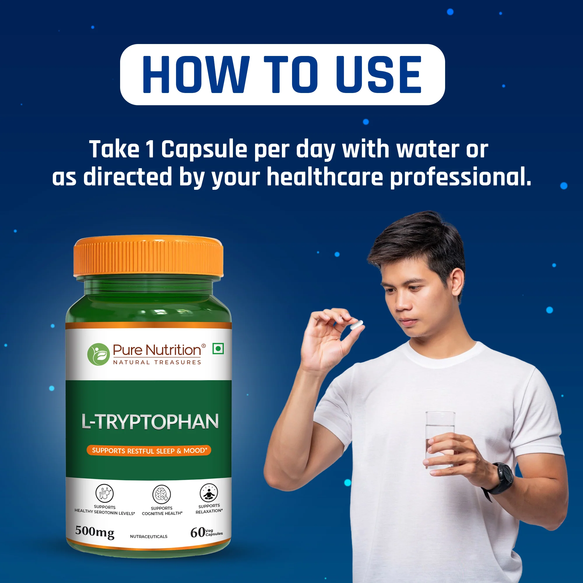 L-Tryptophan 500 mg Veg Capsules - Image 2