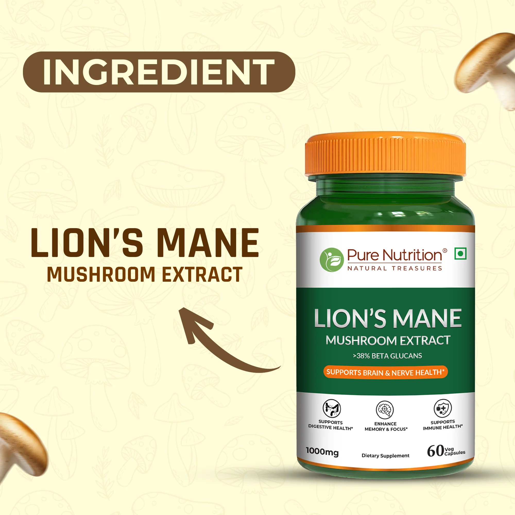 Lion’s Mane Mushroom Extract Veg Capsules - Image 4