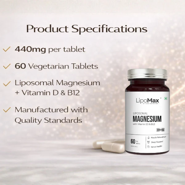 LipoMax Liposomal Magnesium 440mg with Vitamin D3 & B12 - Image 6
