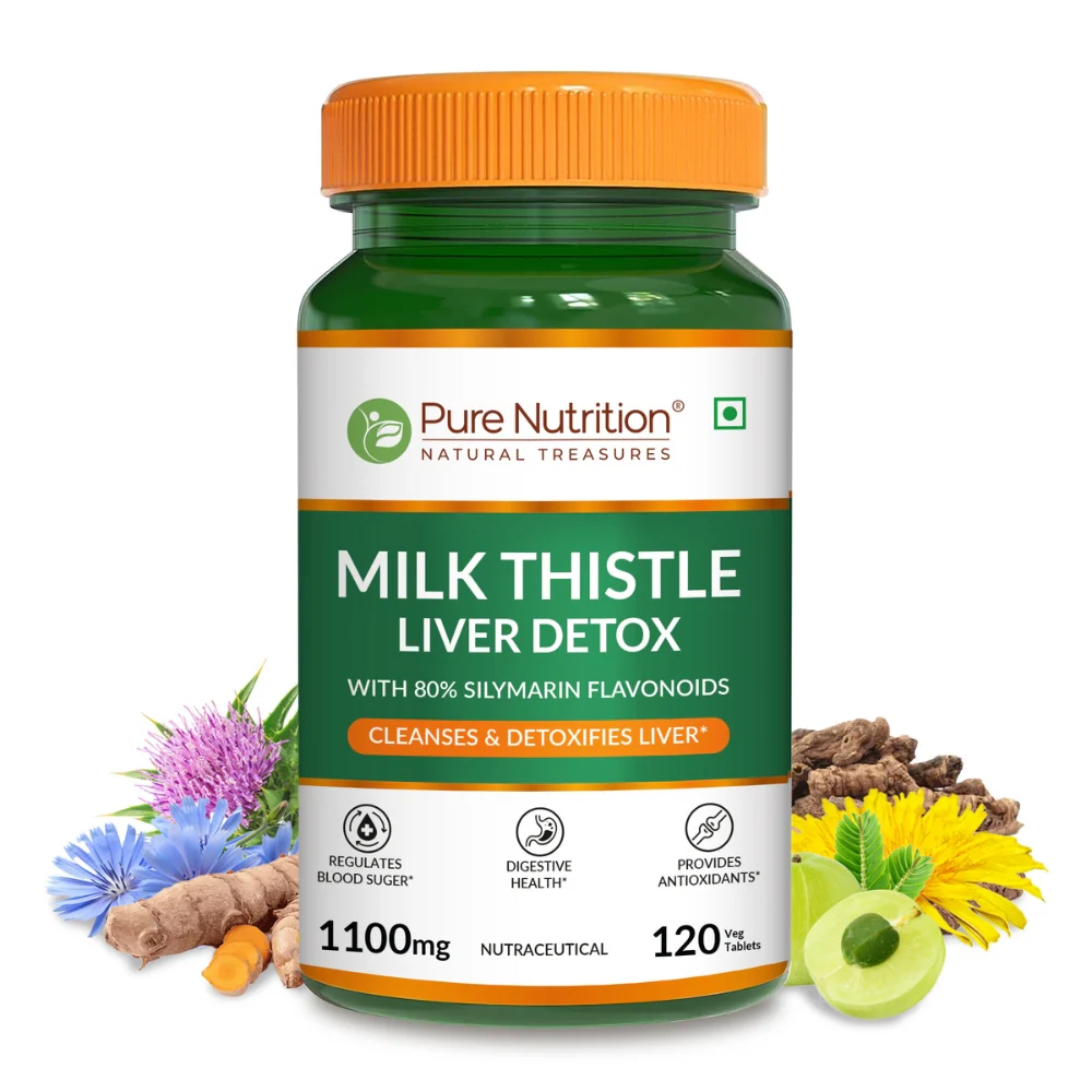 Liver Cleanse Supplements with Milk Thistle |Veg Tablets for Detox