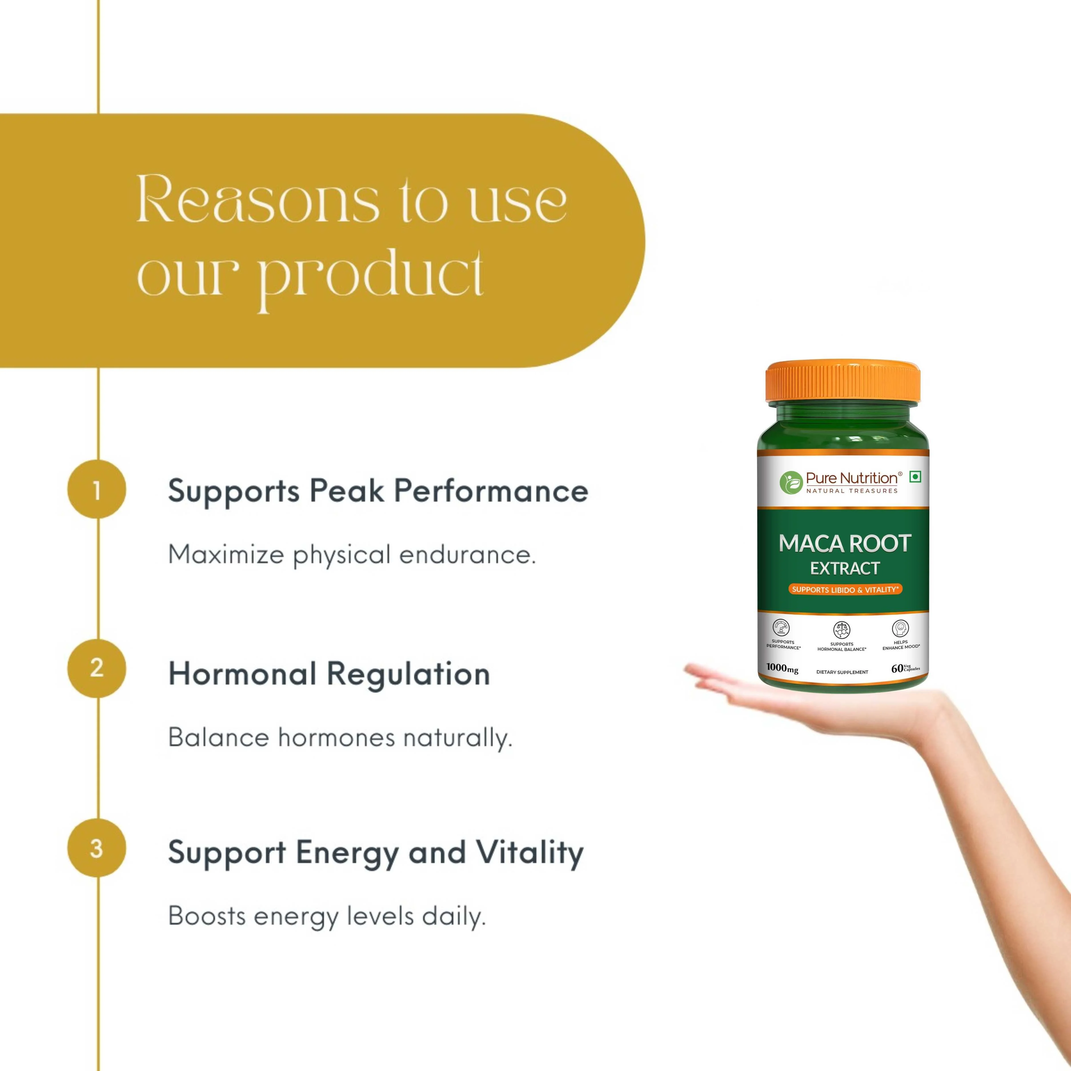 Maca Root Capsules- Veg for Energy, Stamina & Hormonal Balance - Image 3