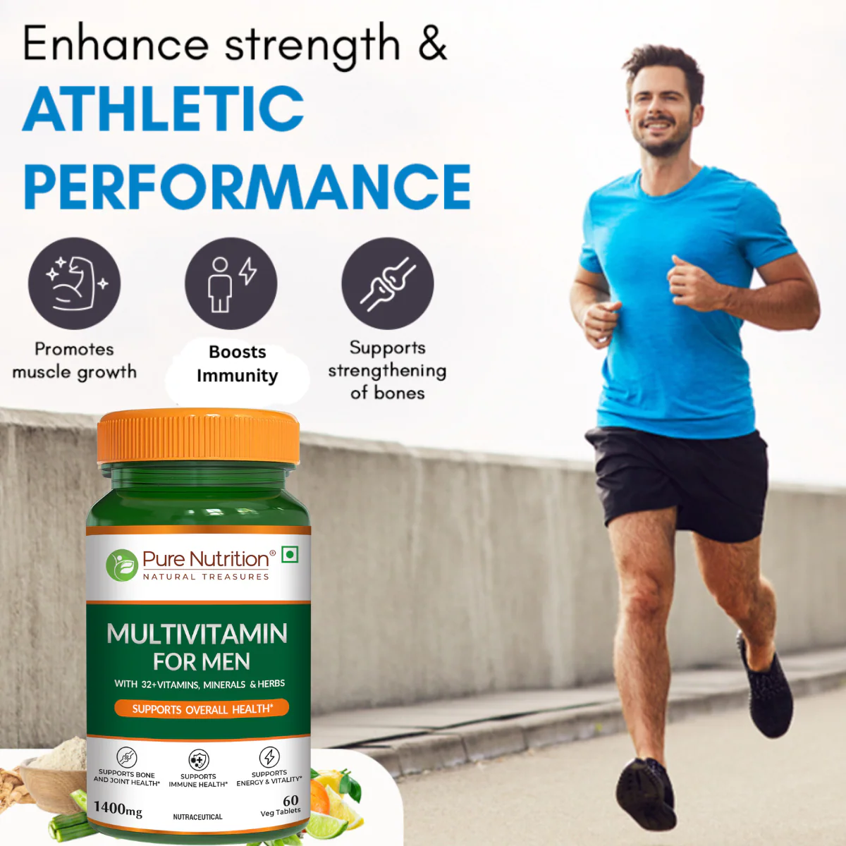 Multivitamin for Men - 60 Vegetarian Tablets | Daily Wellness with 32+ Vitamins, Minerals, and Herbal Extracts - Image 3