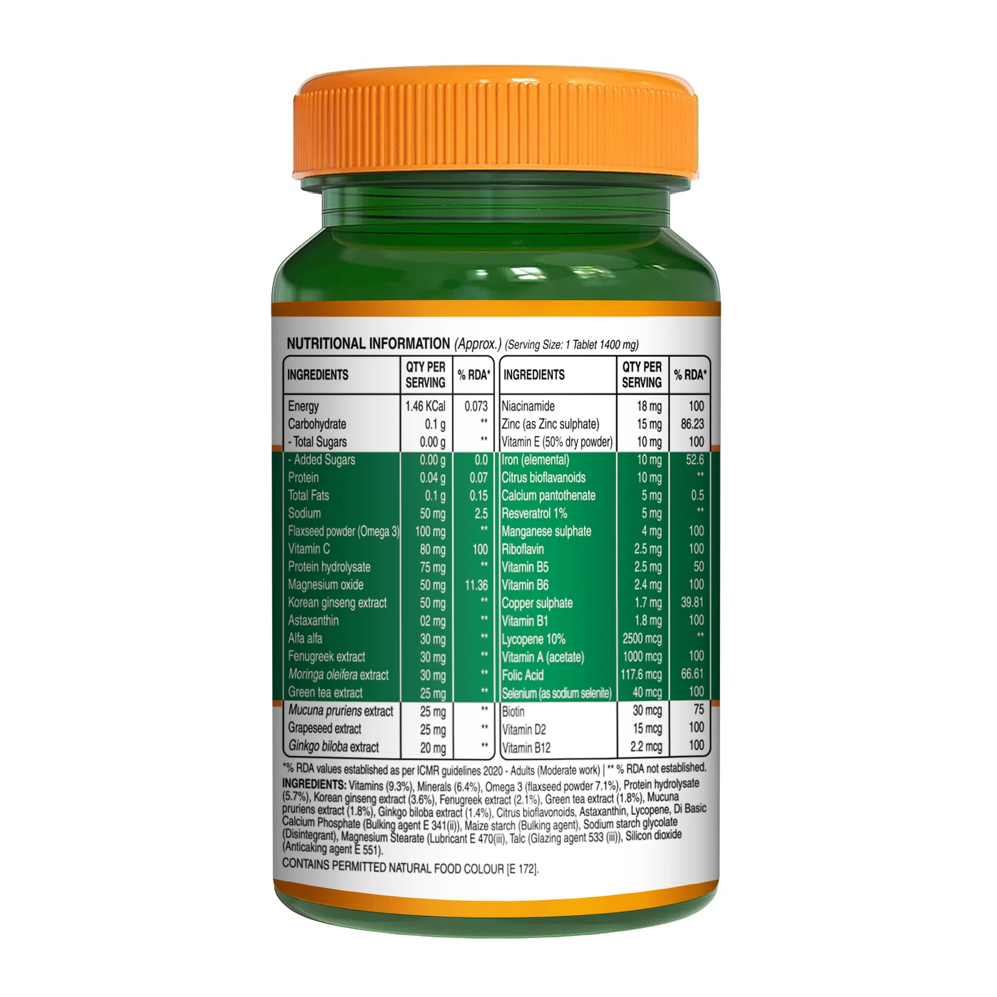 Multivitamin for Men - 60 Vegetarian Tablets | Daily Wellness with 32+ Vitamins, Minerals, and Herbal Extracts - Image 6