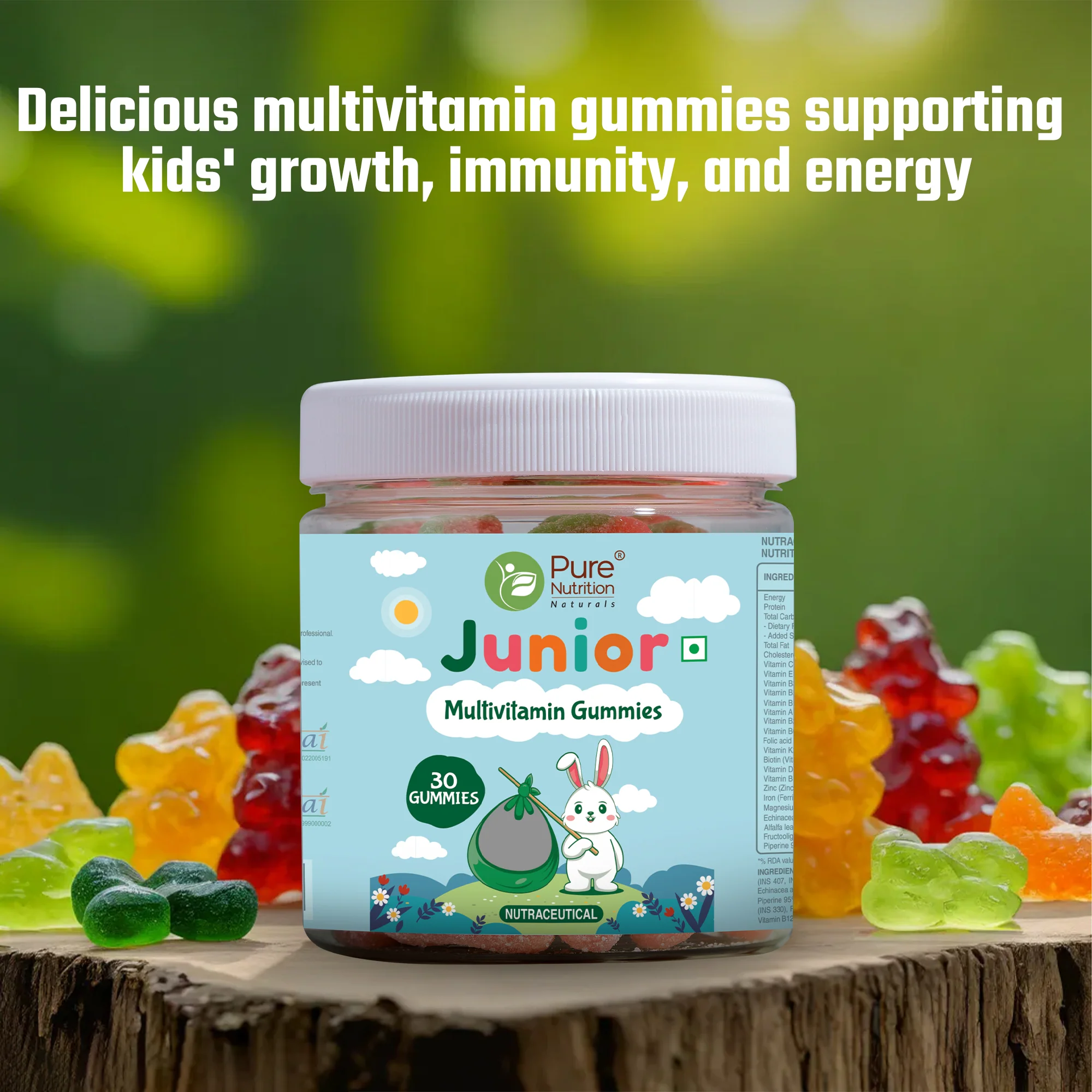 Multivitamin Kids Gummies - 30 Vegetarian Gummies | Supports Healthy Growth and Development - Image 5