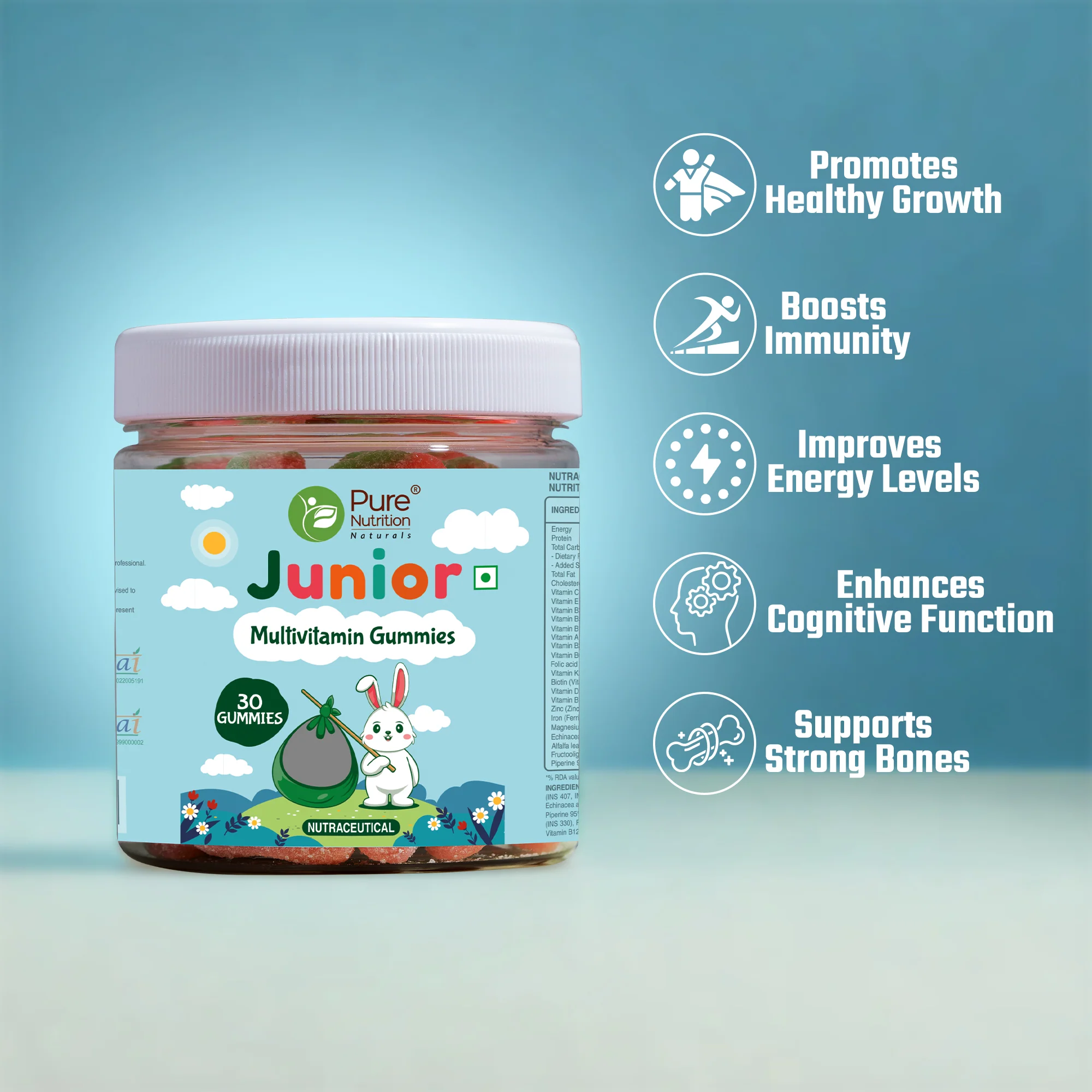 Multivitamin Kids Gummies - 30 Vegetarian Gummies | Supports Healthy Growth and Development - Image 7
