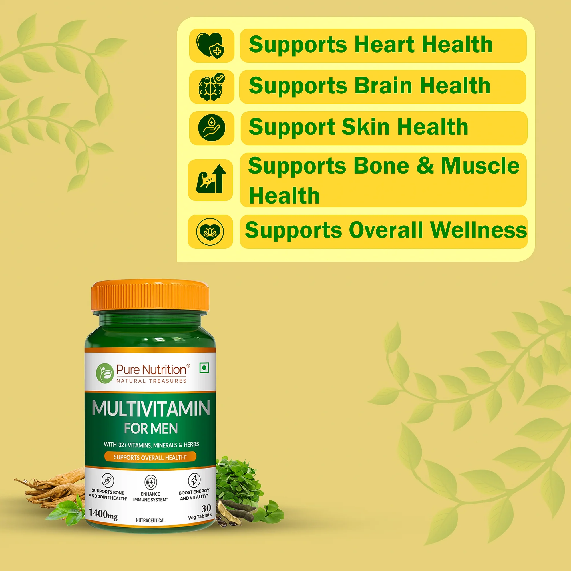 Multivitamin for Men – 30 Vegetarian Tablets | Comprehensive Wellness with 32+ Nutrients - Image 6
