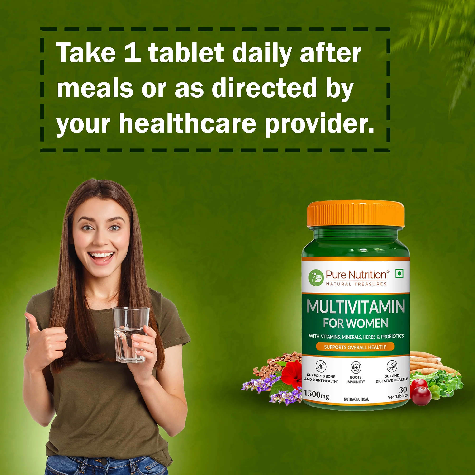 Multivitamin Tablets for Women | 37+ Vitamins, Minerals & Herbs for Wellness| 30 veg Tablets - Image 5