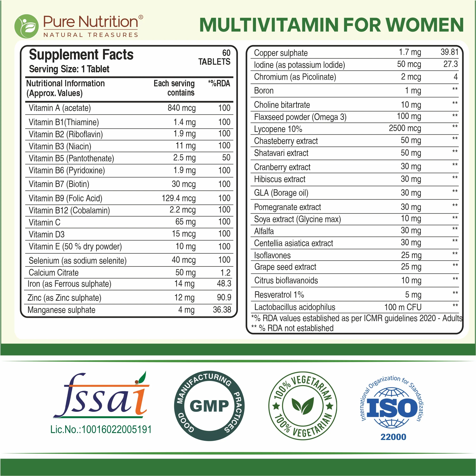 Multivitamin Tablets for Women | 37+ Nutrients for Overall Health | 60 veg Tablets - Image 6