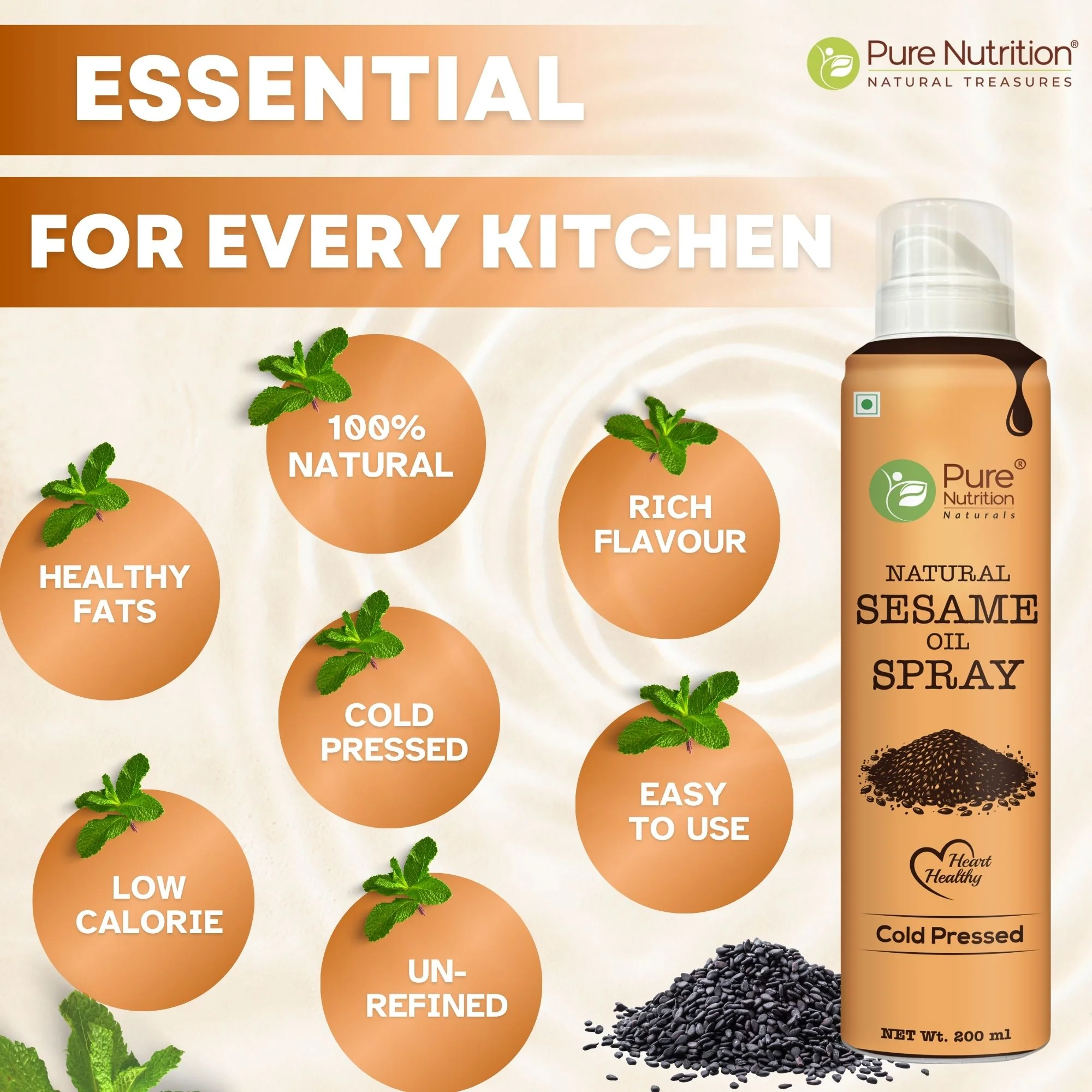 Black Sesame Oil Spray 200ml | 100% Pure, Cold-Pressed | Healthy Cooking, Rich in Nutrients - Image 4