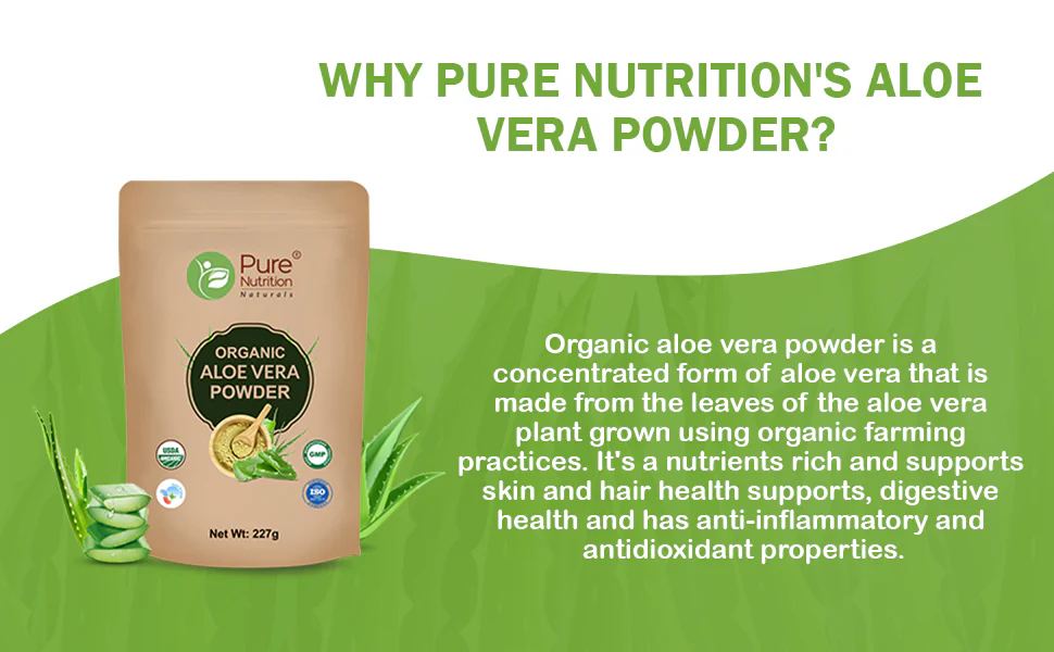 Pure Nutrition Organic Aloe Vera Powder - 227g | For Skin Health, Digestion & Hydration - Image 4