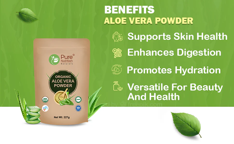 Pure Nutrition Organic Aloe Vera Powder - 227g | For Skin Health, Digestion & Hydration - Image 5
