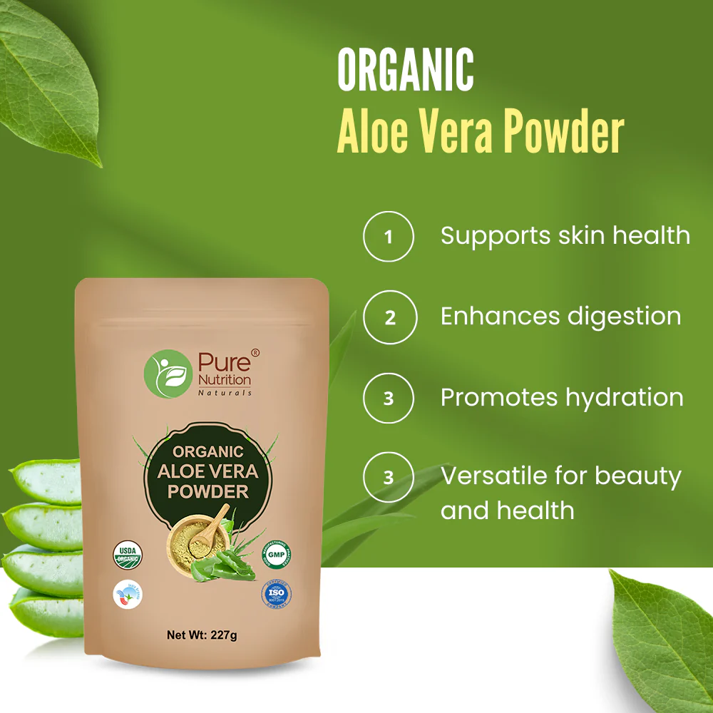 Pure Nutrition Organic Aloe Vera Powder - 227g | For Skin Health, Digestion & Hydration - Image 6