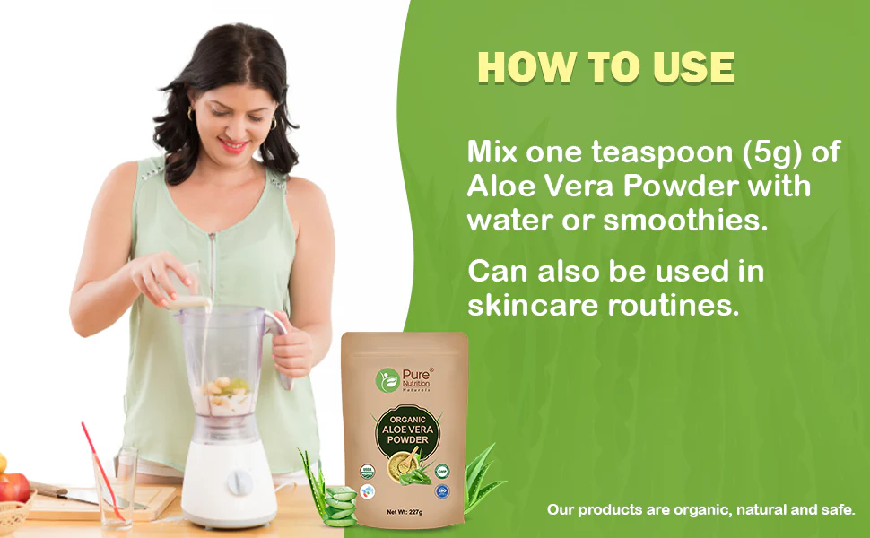 Pure Nutrition Organic Aloe Vera Powder - 227g | For Skin Health, Digestion & Hydration - Image 7