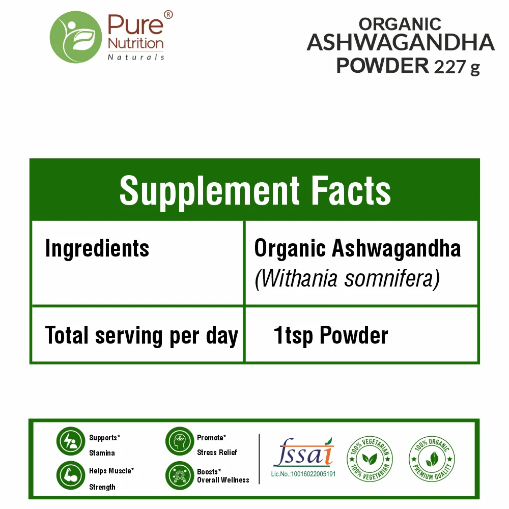 Organic Ashwagandha Powder - 227g | 100% Pure and Natural | Supports Stress Relief, Vitality, and Overall Wellness - Image 5