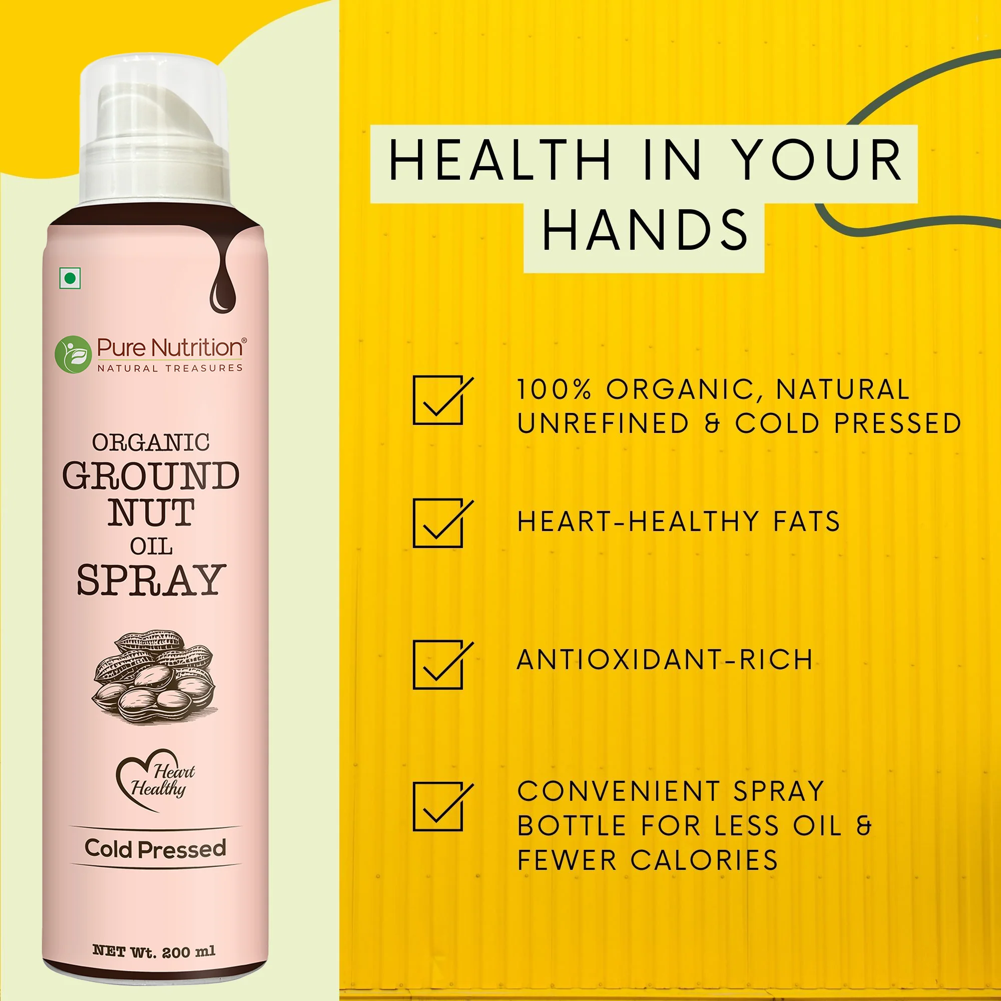 Organic Groundnut Oil Spray 200ml | Cold-Pressed & Pure for Cooking - Image 8