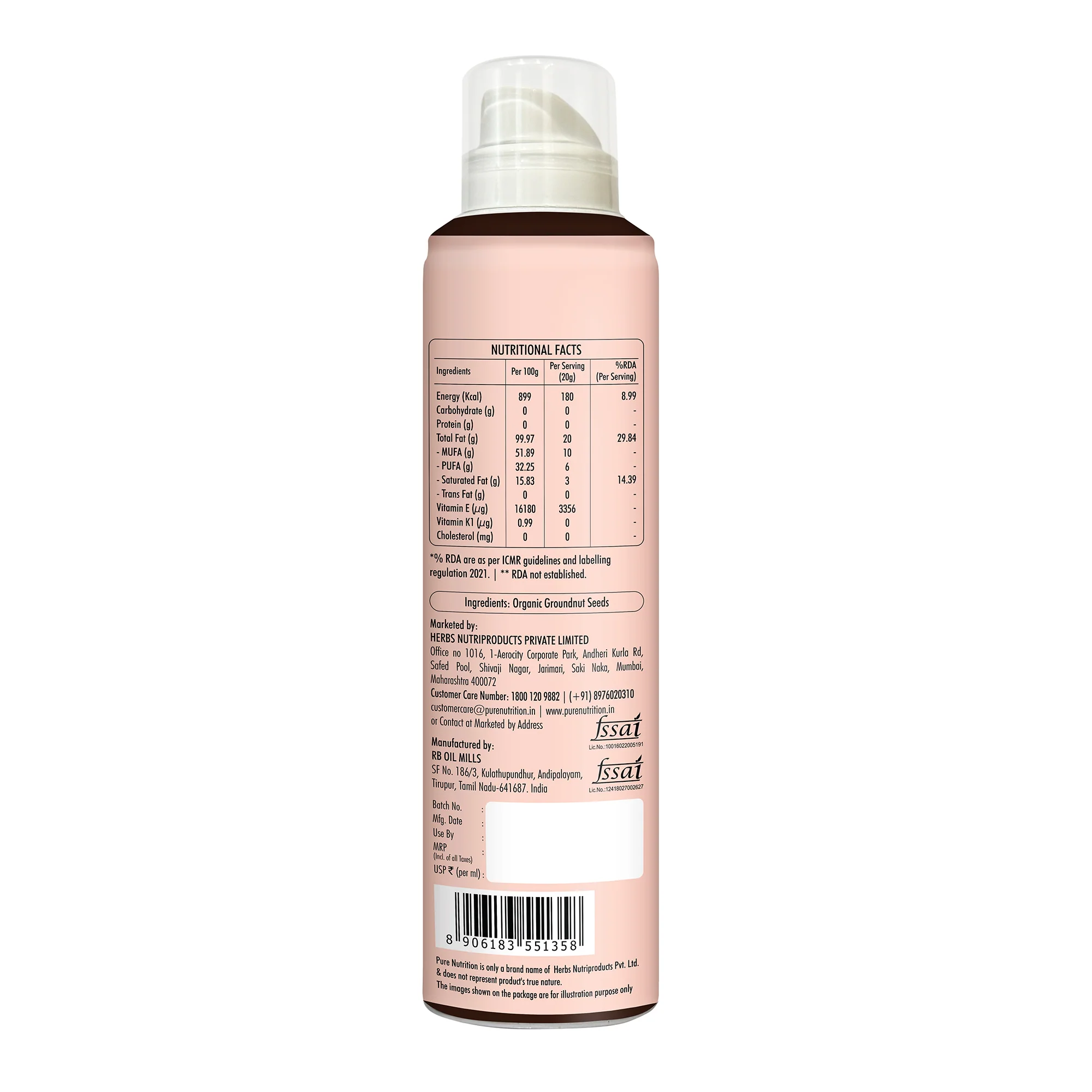 Organic Groundnut Oil Spray 200ml | Cold-Pressed & Pure for Cooking - Image 9