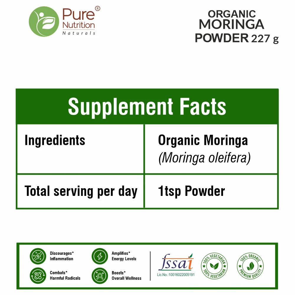 Organic Moringa Powder - 227g | 100% Pure and Natural | Supports Energy, Immunity, and Overall Wellness - Image 7