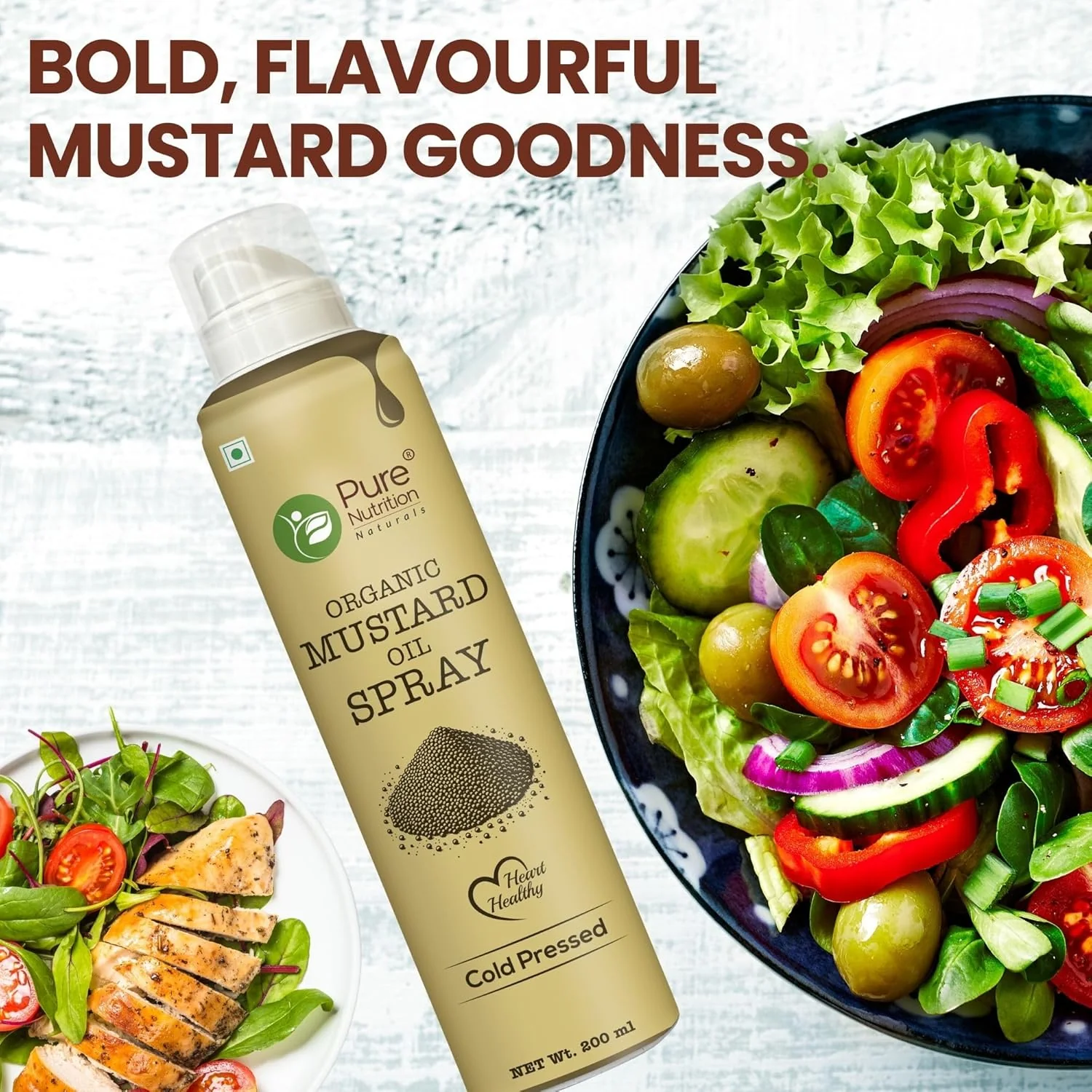 Organic Mustard Oil Spray 200ml | Cold-Pressed & Pure for Cooking - Image 5