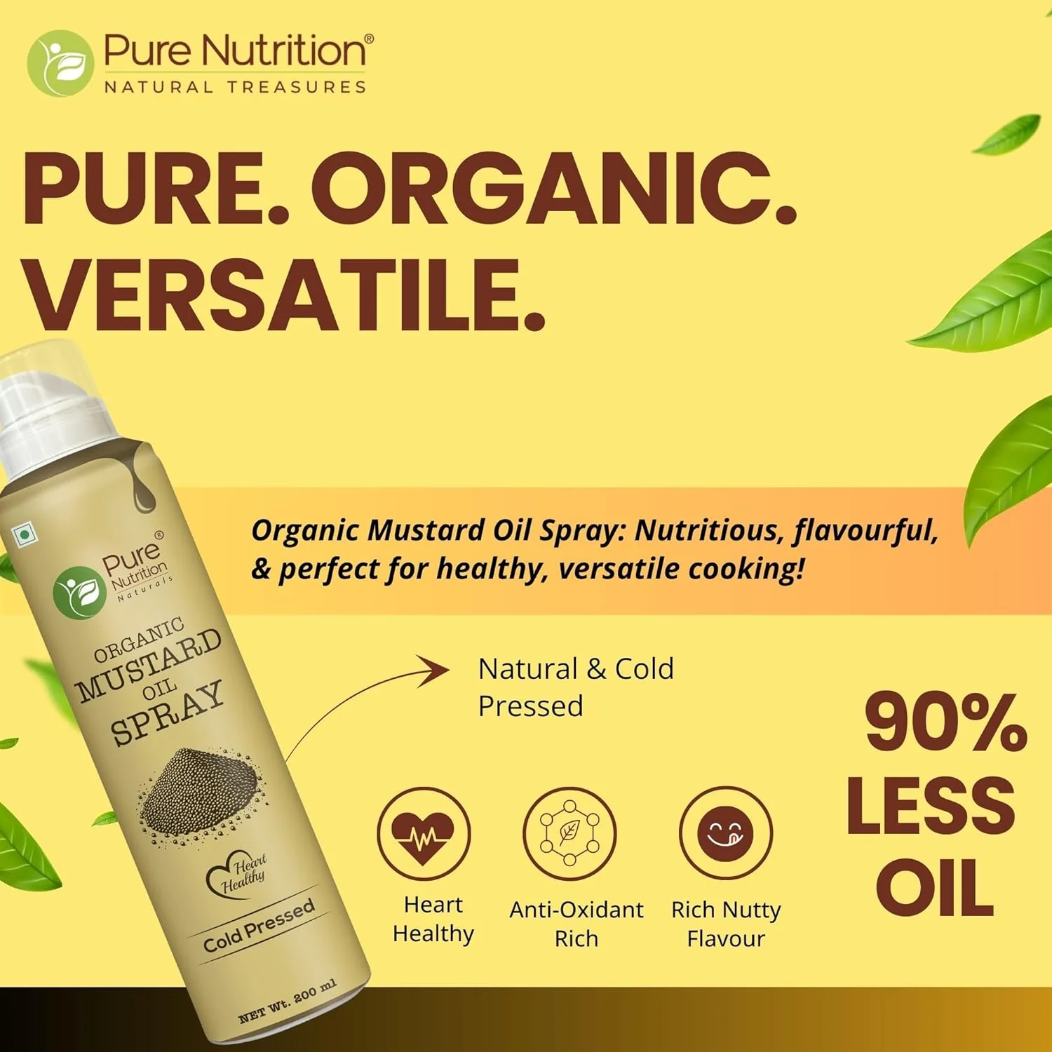 Organic Mustard Oil Spray 200ml | Cold-Pressed & Pure for Cooking - Image 6