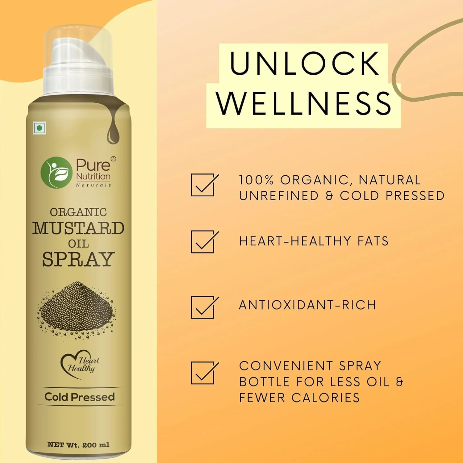 Organic Mustard Oil Spray 200ml | Cold-Pressed & Pure for Cooking - Image 7