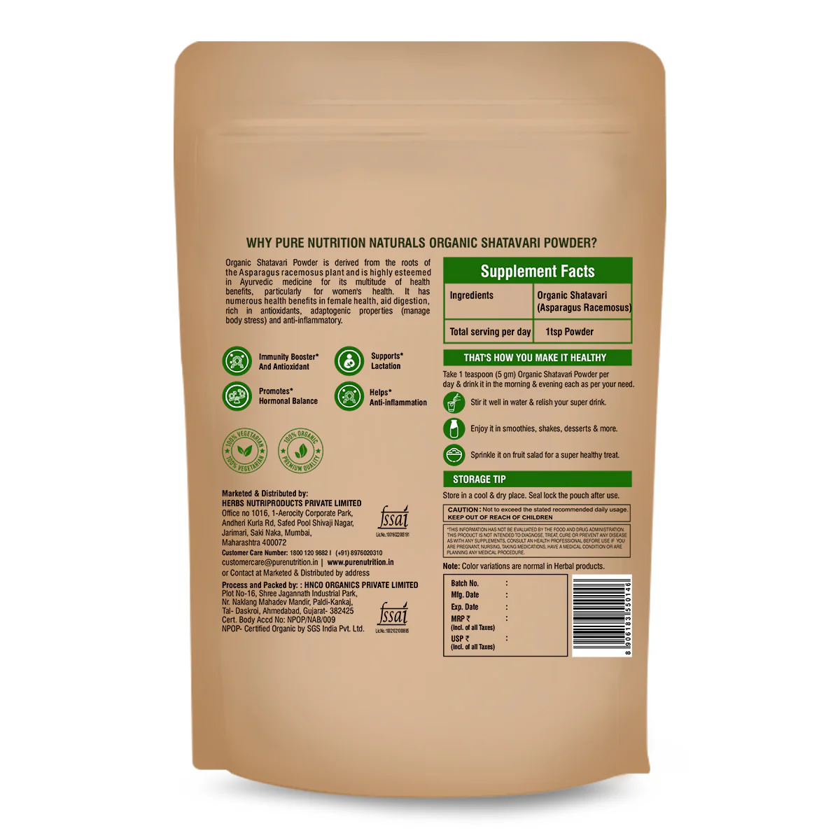 Organic Shatavari Powder - 227g | 100% Pure and Natural | Supports Hormonal Balance, Digestion, and Women's Wellness - Image 5