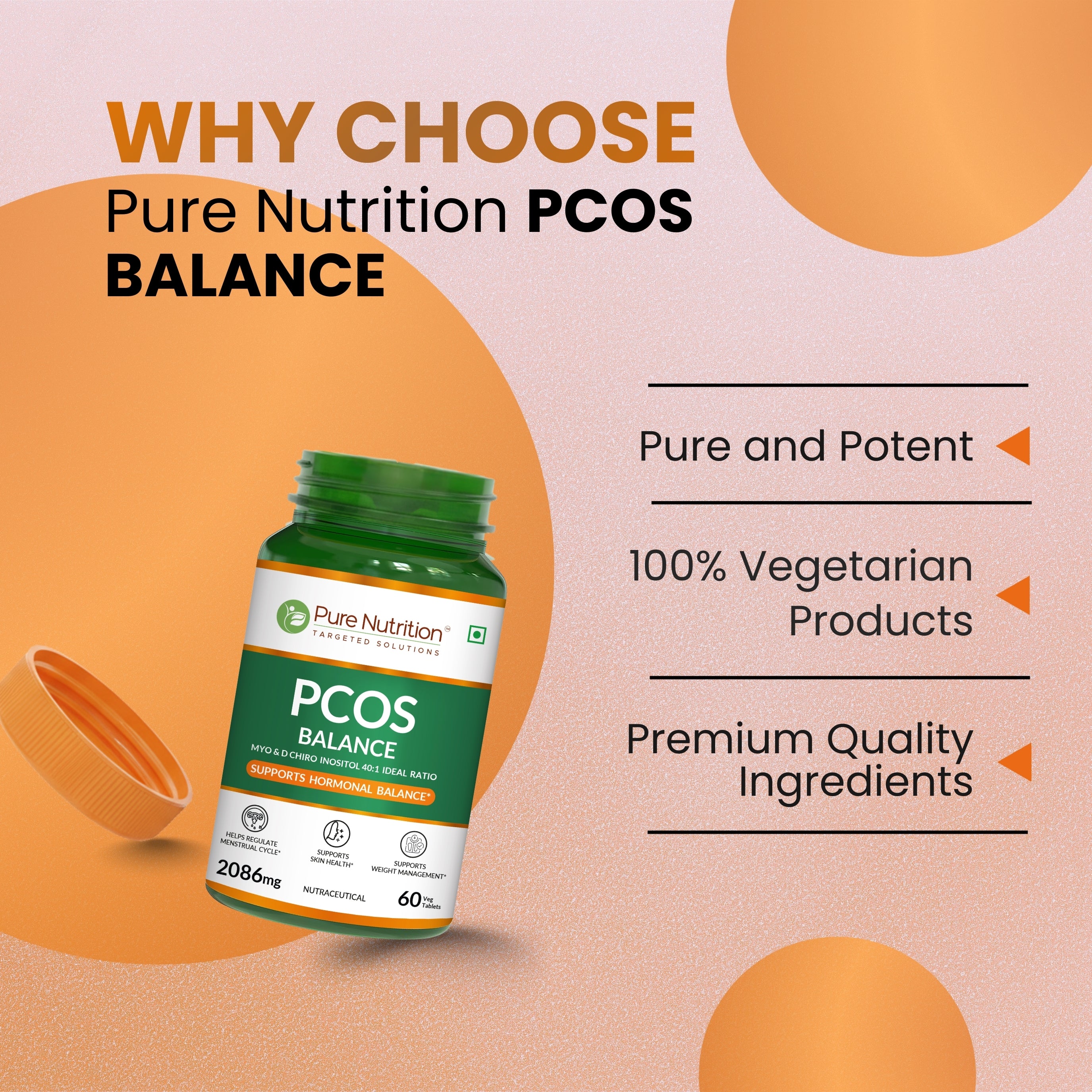 Pure Nutrition PCOS Balance – 60 Tablets | Supports Hormonal Balance & Women’s Wellness - Image 3