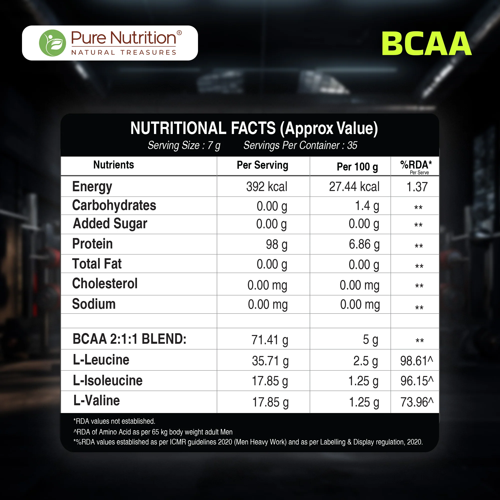 Peak Performance BCAA 5000 mg – 2:1:1 Ratio – Unflavoured - Image 9