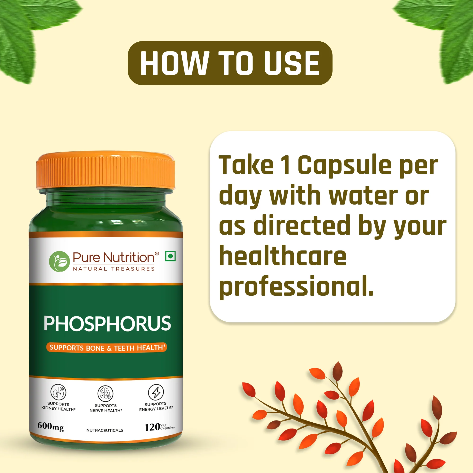 Phosphorus 600 mg Veg Capsules - Image 5