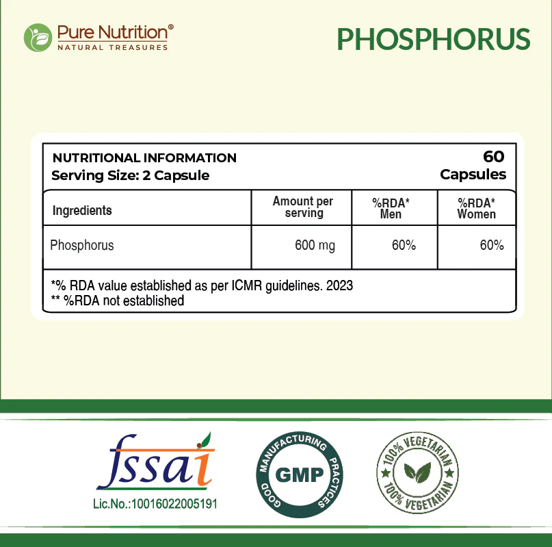 Phosphorus 600 mg Veg Capsules - Image 7